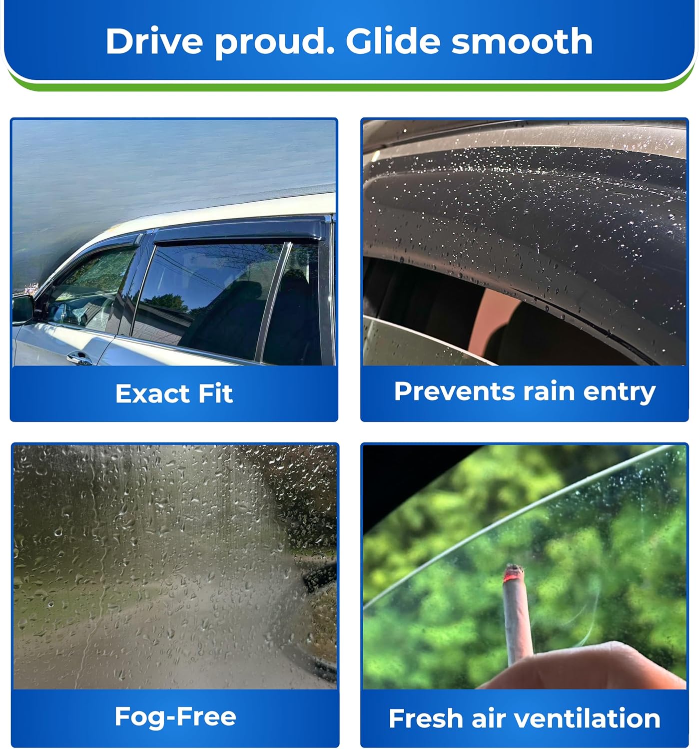 KPY Window Visor Compatible with Honda Accord Sedan 2018-2023, 4PC Rain Guard Side Window Vent Deflectors Tape-On Mugen Style, 2018 2019 2020 2021 2022 2023