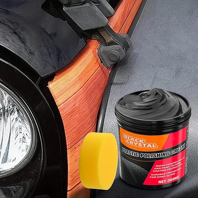 Car Trim Restorer, Car Dashboard Restorer, Cars Restorers Black for Interior & Exterior, 300g Automotive Detailing Supplies Cleaner Paste, Black Cars Scratch Remover for Coating Metal Plating