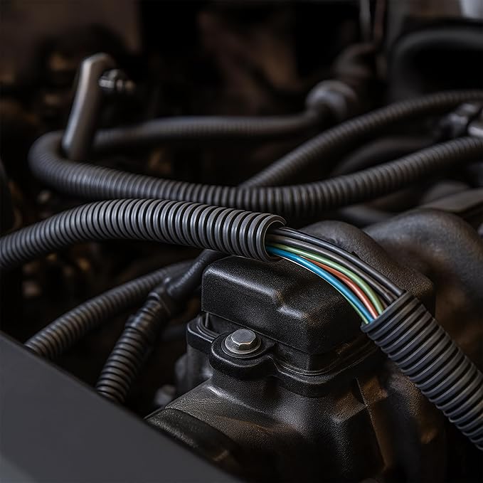 Electriduct Split Wire Loom Tubing Polyethylene Corrugated Flexible Conduit - 1/2" Nominal Size - 10 Feet - Gray