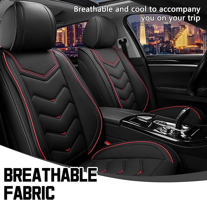 CTDS Car Seat Covers for Chevy Trax 2015-2026, Stylish Sport Seat Cover, Premium Nappa Leather Car Seat Cover. Automobile Seat Covers Sets.(Standard 2 Seats/Black)