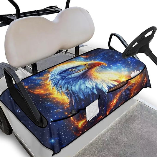 Biyejit Golf Cart Seat Covers with 4 Pockets Golf Cart Seat Towel Blanket Fits 2-Seat Golf Carts, Golf Cart Accessories
