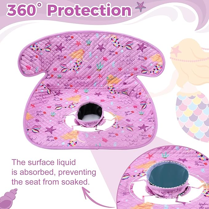 Piddle Pad Car Seat Liner- 2 Pack Waterproof Soft Car Seat Protector for Potty Training,Travel-Friendly Baby Toddler Carseat Cover for Spills, Nappy Leaks, Accidents (Purple, 2PC)
