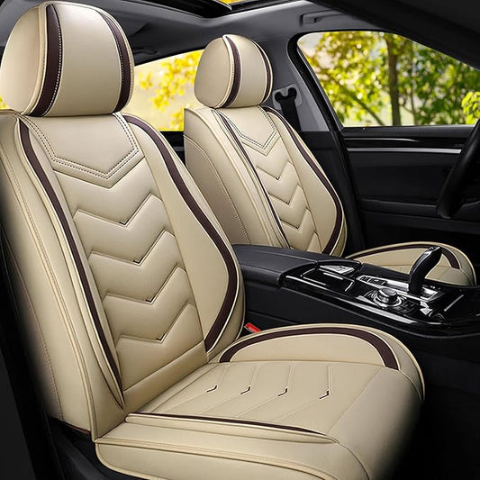 Car Seat Covers Fit for Infiniti g37 2000-2026, Stylish Sport Seat Covers, Waterproof Wear-Resistant Premium Nappa Leather Car Seat Cover.(2 Pcs Front/Beige)