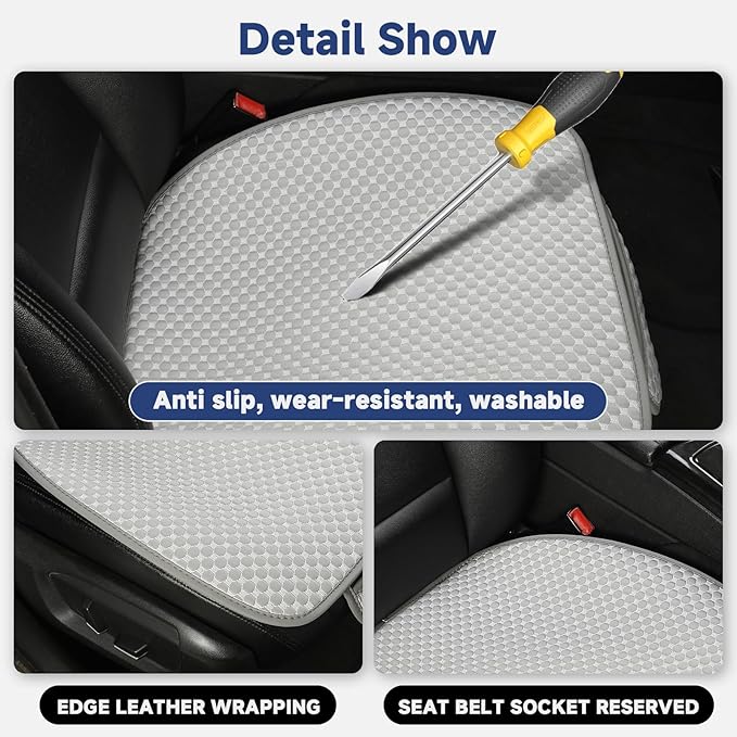 West Llama Car Seat Covers for Summer,Ice Silk Bottom Seat Covers for Cars Include 2 Piece Front Driver Seat Pad Mat Universal Fits 90% SUVs,Cars,Sedans(2Piece-Gray)