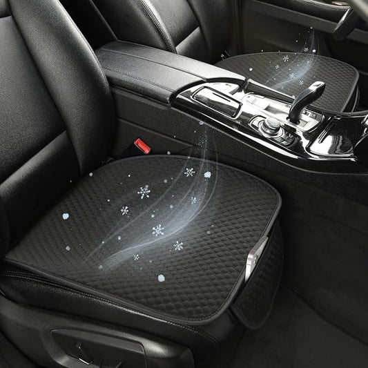 West Llama Car Seat Covers for Summer,Ice Silk Bottom Seat Covers for Cars Include 2 Piece Front Driver Seat Pad Mat Universal Fits 90% SUVs,Cars,Sedans(2Piece-Black)