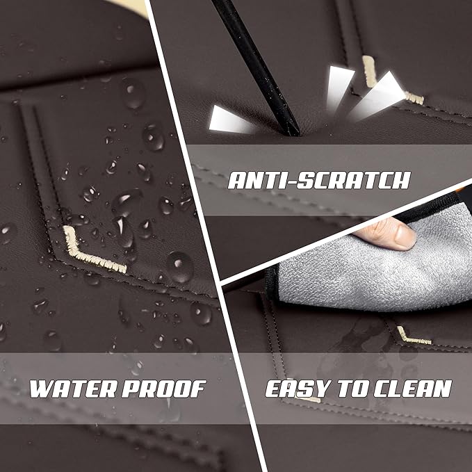 Car Seat Covers Fit for Toyota rav4 2000-2026, Stylish Sport Seat Covers, Waterproof Wear-Resistant Premium Nappa Leather Car Seat Cover.(2 Pcs Front/Coffee Color)