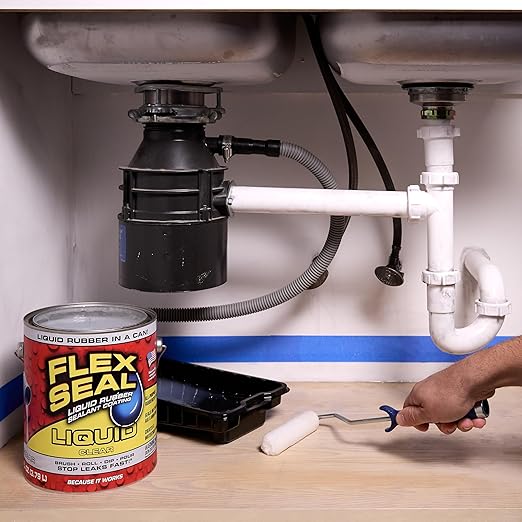 Flex Seal Liquid, Rubber Coating Sealant, Waterproof, Flexible, Breathable, and UV Resistant, Roof Repair, Basements, RV, Campers, Trailers, Marine, EPDM, Masonry, Clear, 32 oz