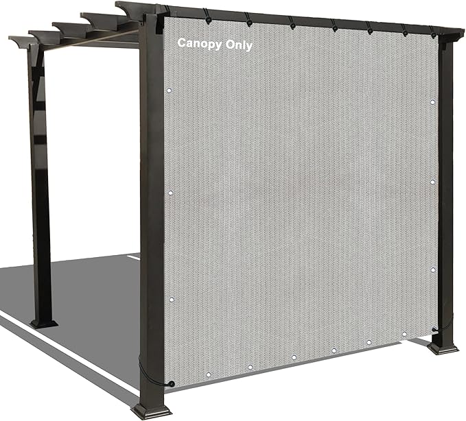Sun Shade Privacy Panel with Grommets on 4 Sides for Patio, Awning, Window Cover, Pergola or Gazebo (Smoke, 10' x 5')