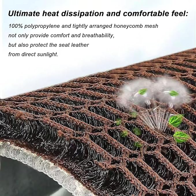Cool and Breathable 3D air MESH car seat Cushion for Summer, Universal Ventilated Comfortable seat pad, Suitable for sedans, Vans, Pickup Trucks, and SUVs (Brown Back cushion-1PCS)