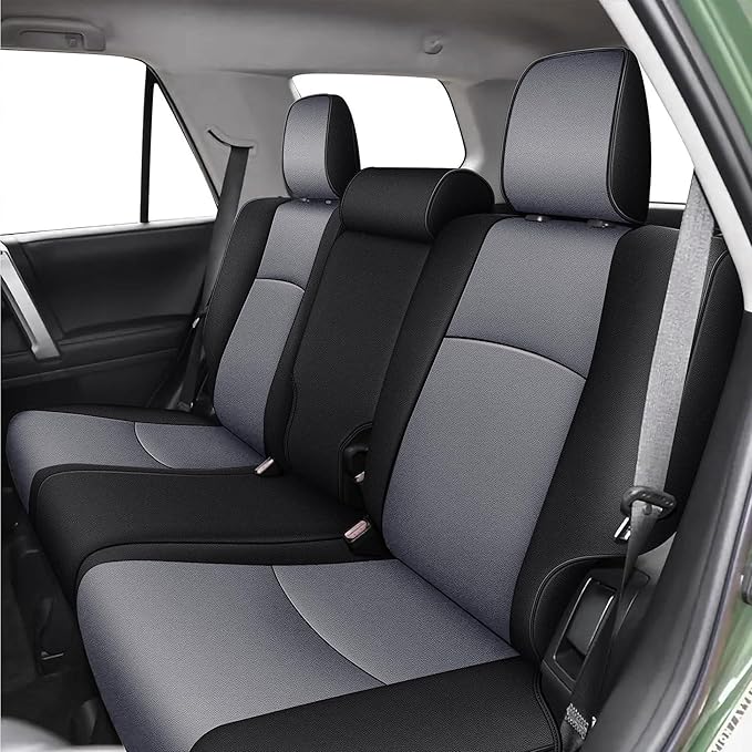 AOMSAZTO Custom Fit Seat Covers for Toyota 4runner: 7Seats 2011 2012 2013 2014 2015 2016 2017 2018 2019 2020 2021 2022 2023 2024 Leather Car Seats Cover Full Set for 4Runner 7 Seaters Black&Gray