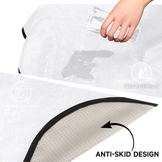 Car Seat Covers 2pcs White Waterproof Towel Car Seat Cover Universal Fit for Most Trucks SUV Fitness Athletes Pets Gym and Water Sport