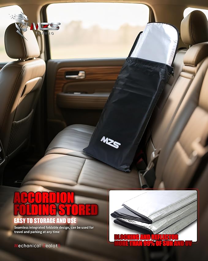 MZS Windshield Sun Shade Compatible with Palisade 2020-2026, Foldable Car Front Window Sunshade with Storage Pouch, Sun Visor Shield Accessories for Interior Protector
