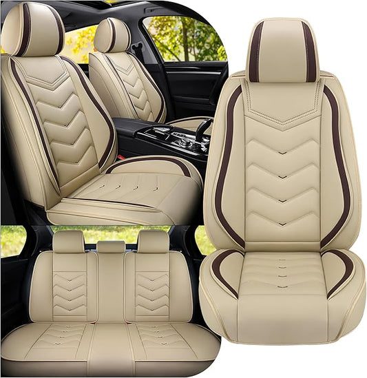 Car Seat Covers Fit for Infiniti g37 2000-2026, Stylish Sport Seat Covers, Waterproof Wear-Resistant Premium Nappa Leather Car Seat Cover.(Full Set/Beige)