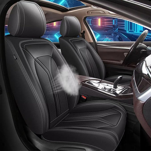 Car Seat Covers Fit for Kia Sorento 2007-2023 2024 2025 Custom Faux Leather Front Set Breathable Seat Cover Fit for Sorento (2 Seat,Black)