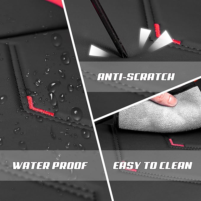 Car Seat Covers Fit for Toyota rav4 2000-2026, Stylish Sport Seat Covers, Waterproof Wear-Resistant Premium Nappa Leather Car Seat Cover.(Full Set/Black)