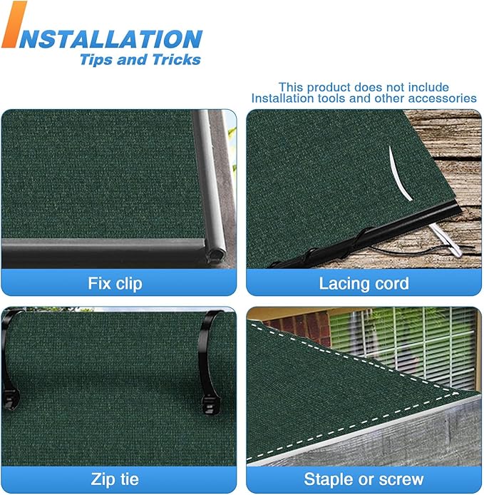 TANG Sun Shade Fabric Roll 8'x40' Shade Cloth for Garden Dark Green HDPE Mesh Shading Pergola Cover Replacement Canopy, 95% Blockage Sunshades for Outdoor Patio Backyard Plant