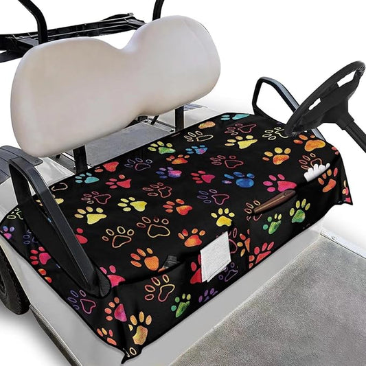 Biyejit Golf Cart Seat Covers with 4 Pockets Golf Cart Seat Towel Blanket Fits 2-Seat Golf Carts, Golf Cart Accessories