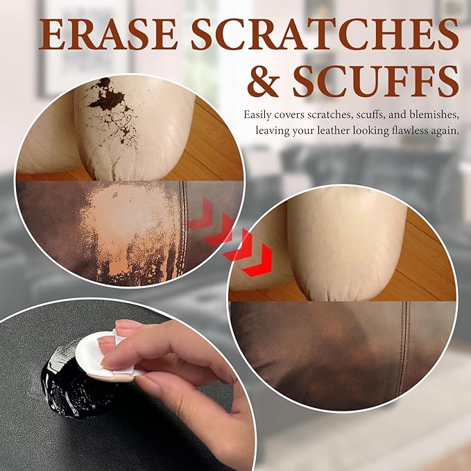 Leather Recoloring Balm Leather Color Restorer Scratch Repair Leather Paint for Furniture Couches Car Seats Shoes Bags Leather Dye and Restorer Restores Faded and Scratched Leather-Gray