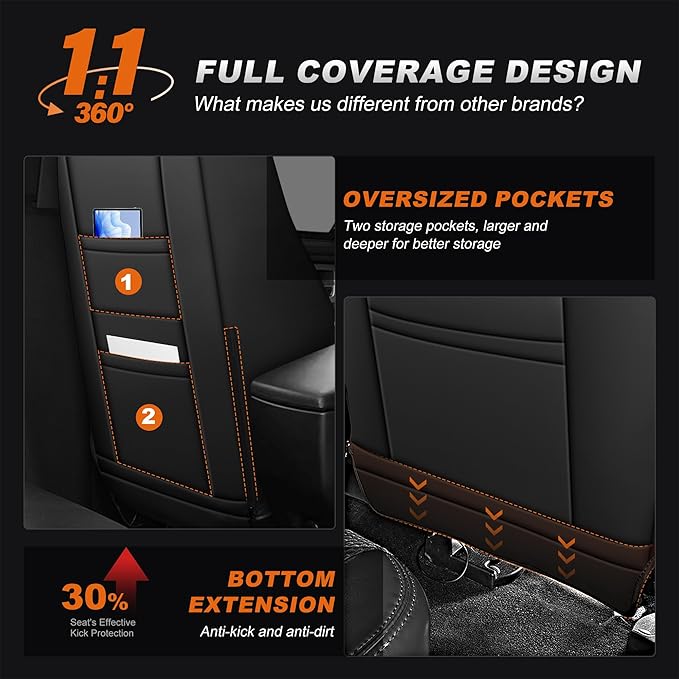 AOMSAZTO Car Seat Covers for Toyota RAV4 Limited XLE SE Platinum Adventure 2013 2014 2015 2016 2017 2018 (NOT for Hybrid) Custom Fit Faux Leather Full Set Black（2013-2018 Black）