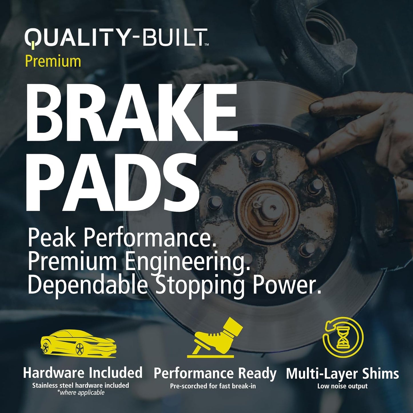 Premium Semi-Metallic Rear Brake Pads (1001-1840AM) Compatible with Ram ProMaster 1500 2017-2021, Ram ProMaster 2500 2017-2021, Ram ProMaster 3500 2017-2021
