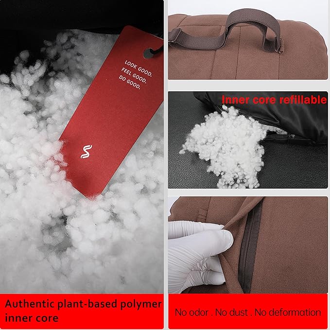 2pcs Car Neck Pillow for headrests,Support Drive Seats Head Cushion Pillows,Superfiber Suede,Plant-Based Polyester,Thickness & Height Adjustable,11.8x7.5,Inner Liner fillable(Bright Red)