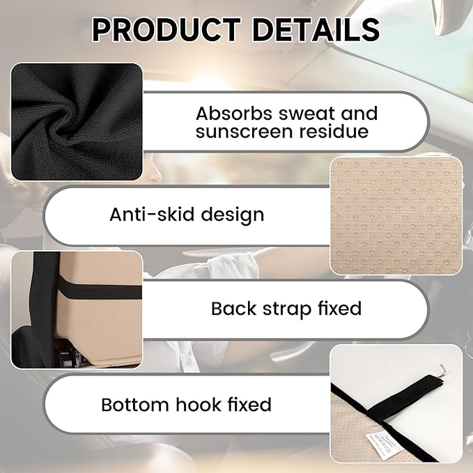 Car Seat Covers 2pcs Black Waterproof Towel Car Seat Cover Universal Fit for Most Trucks SUV Fitness Athletes Pets Gym and Water Sport