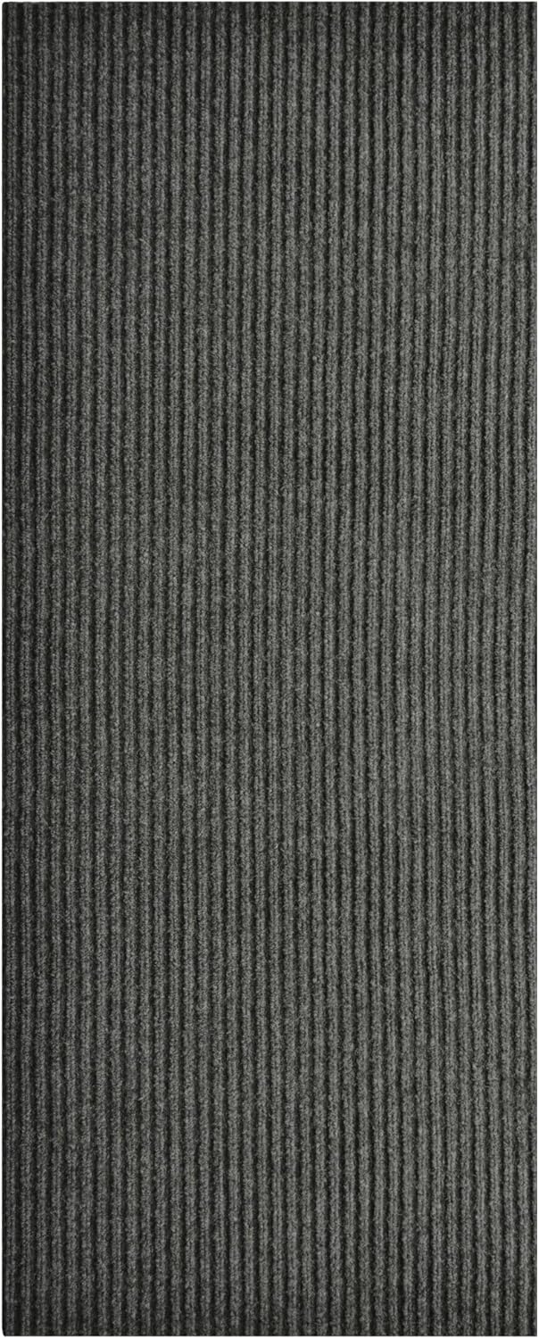 iCustomRug Spartan Weather Warrior Duty Indoor/Outdoor Utility Ribbed in 3ft,4ft,6ft Widths 70 Custom Sizes with Natural Non-Slip Rubber Backing 4'X12' in Charcoal