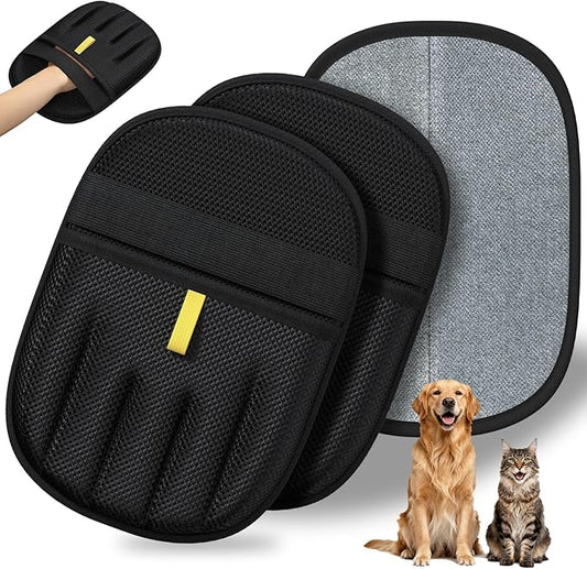 Pet Hair Removal, 2025 Newly Upgraded Five-Finger Electrostatic Pet Hair Removal Glove, Reusable Cat & Dog Hair Remover Tool for Clothing, Couch, Furniture, Carpet, Car Seat, Cat Grooming Glove -2 PCS