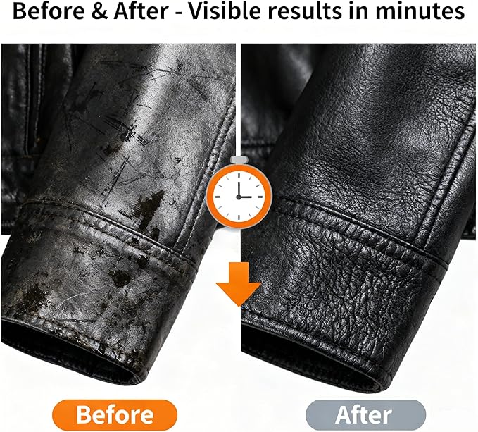 XIRUJNFD 160g/5.6oz Cleaning and Care Cream for Leather Care Conditioner, Restores & Protects for Dashboard, Steering Wheel Protection, Bag, Clothing, Sofa, Furniture, with Towels & Sponges (2)