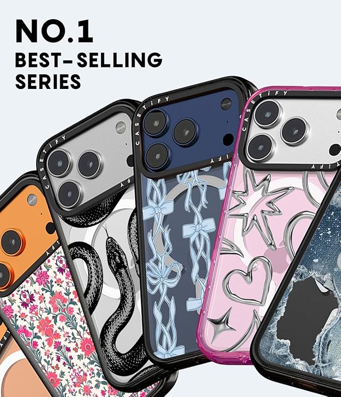 CASETiFY Impact iPhone 17 Pro Max Case [Slim/Compatible with Magsafe / 8.2 ft. 4X Military Grade Drop Protection] - Frosted Sunset - Clear Black