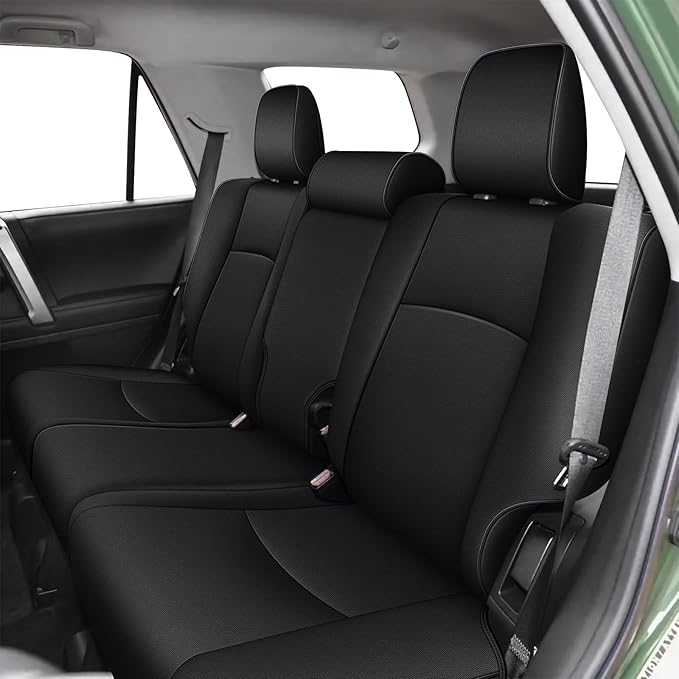 AOMSAZTO Custom Fit Seat Covers for Toyota 4Runner 2011-2024 Full Set Car Seats Cover for 4Runner Accessories Black(5 Seats Model Only)