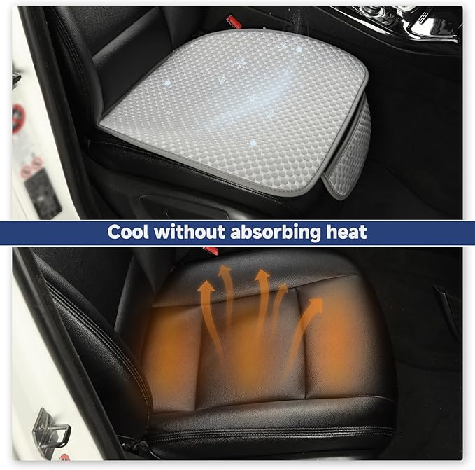 West Llama Car Seat Covers for Summer,Ice Silk Bottom Seat Covers for Cars Include 1 Piece Front Driver Seat Pad Mat Universal Fits 90% SUVs,Cars,Sedans(1Piece-Gray)