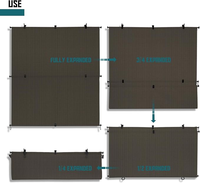 Bynbbur 4'W x 8'H Outdoor Patio Shades Foldable Roller Blinds, 220 GSM Sun Shade Roll Up Porch Screens Exterior Shade Cloth for Deck Pergola Backyard, Brown