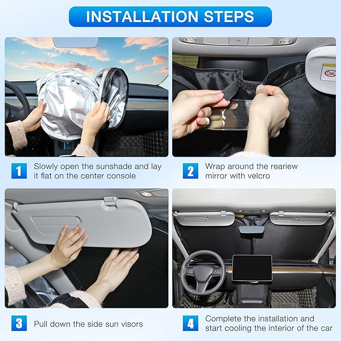 INSAUTO Custom Fit Windshield Sun Shade Accessories for Audi Q5 2018-2026, Foldable Front Window Sunshade, UV & Heat Reflector, Keeps Interior Cool, Includes Storage Bag