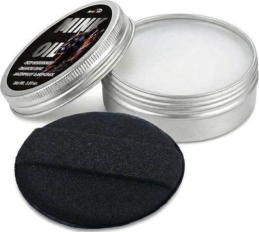 Mink Oil Leather Conditioner- 3.52oz Waterproof Formula Softens & Restores Boots, Shoes, Furniture