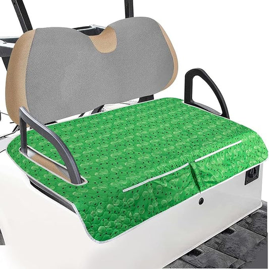 Golf Cart Seat Covers, Universal Golf Cart Seat Towel Blanket with 4 Front Pockets & Nonskid Bottom Fits for EZGO, Yamaha, Club Car and More 2 Person Seats Golf Carts.Golf Accessories Gift for Men
