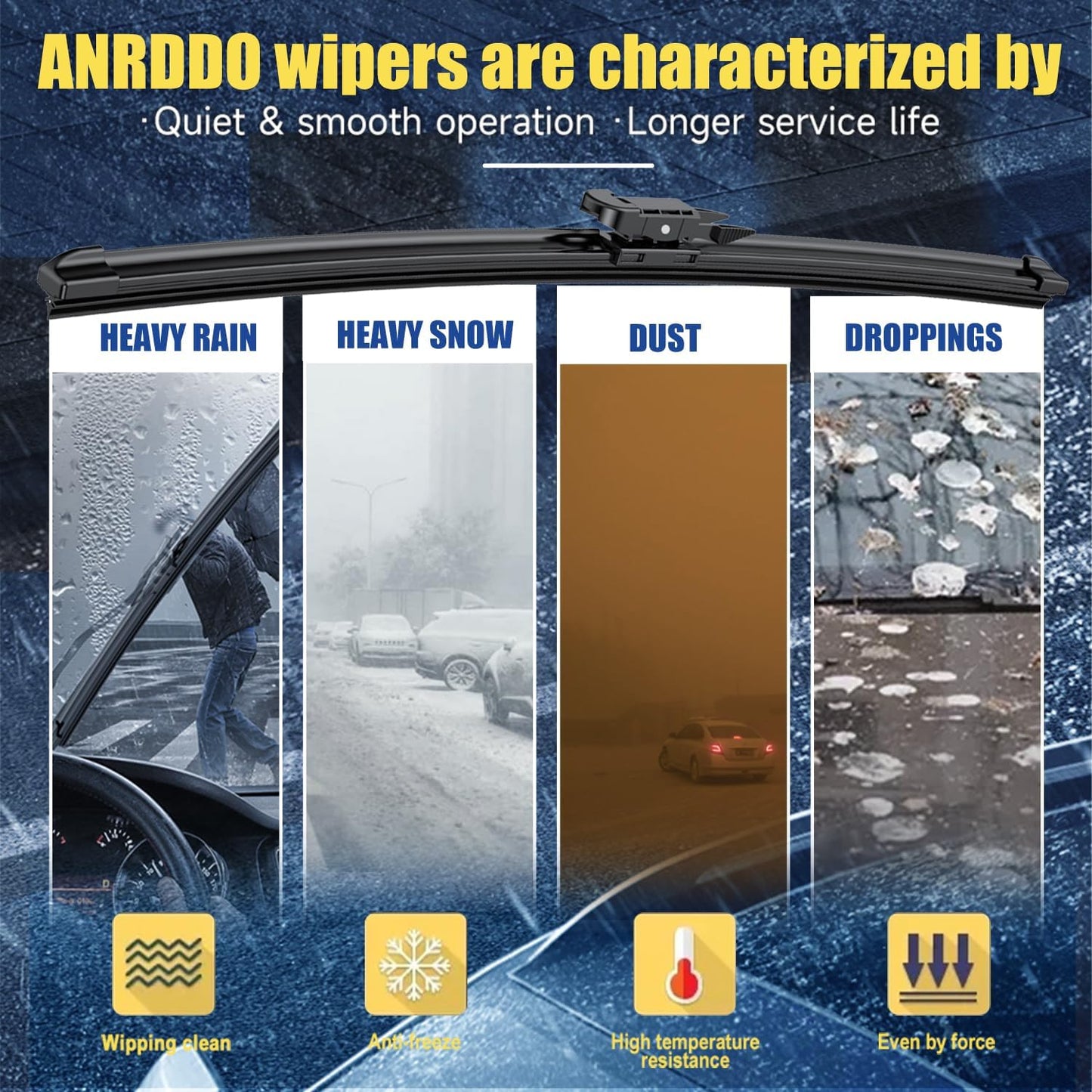 Wipers Factory Replacement For Ford Explorer 2011-2018 Original Equipment Windshield Wiper Blade Set - 26"+22" (Set of 2) Pinch Tab
