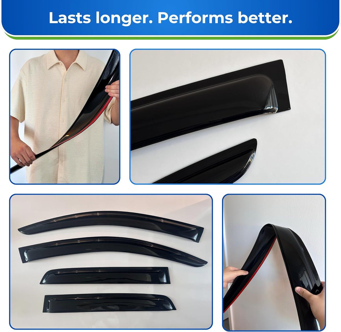 KPY Window Visor Compatible with Chevrolet Spark 2016-2022, Rain Guard Window Vent Deflectors Tape-On Style, 2016 2017 2018 2019 2020 2021 2022