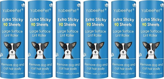 Extra Sticky Large Lint Roller Refills, 6.3'' Giant Lint Roller Refills for Pet Hair, Clothes&Furniture Cleaning, 540 Sheets in Total