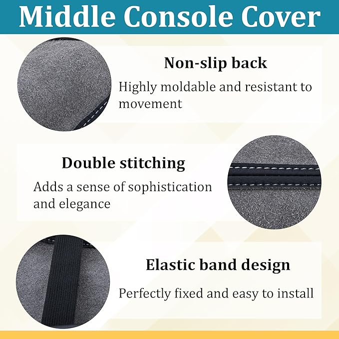 Center Console Cover Compatible with Toyota RAV4 Accessories 2020-2025 and 2021-2025 RAV4 Prime, PU Leather Middle Console Lid Cover, Seat Protector Armrest Cushion Pad (Black with Red Stitches)