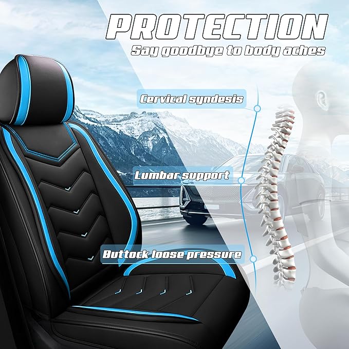 Car Seat Covers Fit for Infiniti g37 2000-2026, Stylish Sport Seat Covers, Waterproof Wear-Resistant Premium Nappa Leather Car Seat Cover.(2 Pcs Front/Black Blue)