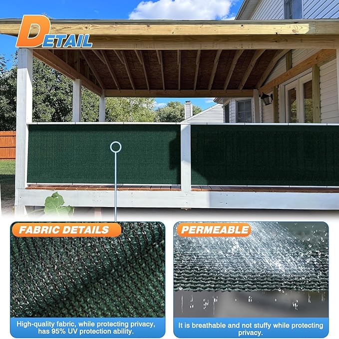 TANG Sun Shade Fabric Roll 8'x17' Shade Cloth for Garden Dark Green HDPE Mesh Shading Pergola Cover Replacement Canopy, 95% Blockage Sunshades for Outdoor Patio Backyard Plant