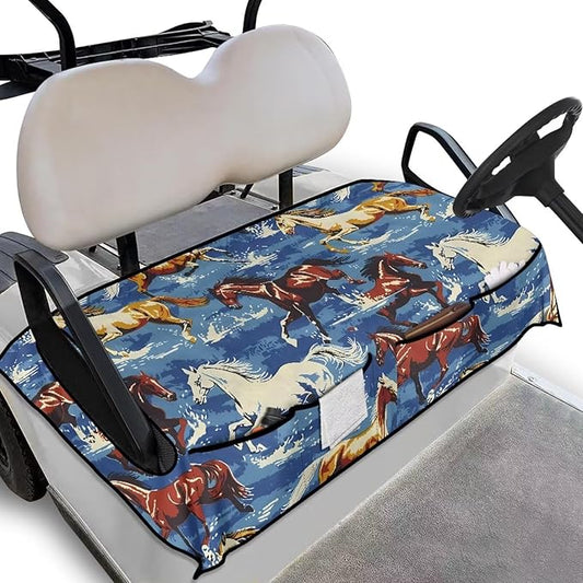 Biyejit Golf Cart Seat Covers with 4 Pockets Golf Cart Seat Towel Blanket Fits 2-Seat Golf Carts, Golf Cart Accessories