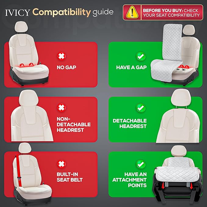 IVICY Faux Suede Front Car Seat Cover – Durable, Non-Slip Seat Protector for Cars – 1 Unit, Light Beige