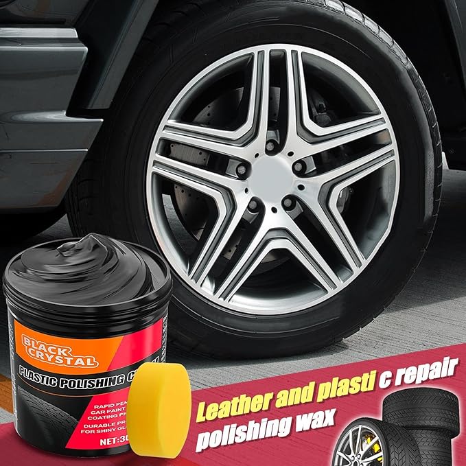 Car Plasti-c Restorer Black | Back to Black Bumpers Restorer | Car Trim Restorers with Sponge | Auto Revitalizing Coating Agent for Autos Seats, Upholstery, Bumpers & Sofas
