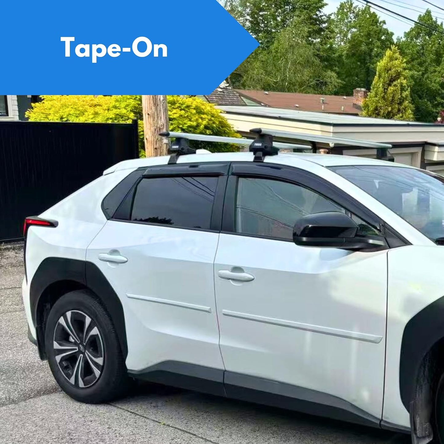 KPY Window Visor Compatible with Hyundai Veloster N 2019-2022, 4PC Rain Guard Side Window Vent Deflectors Tape-On Style, 2019 2020 2021 2022