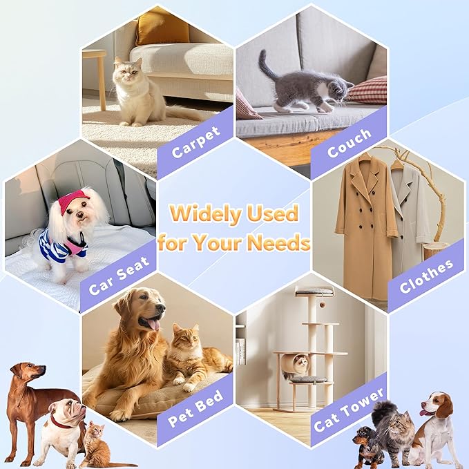 2 Pack Pet Hair Removal Tool, Cleaner Pro Pet Hair Remover for Cat and Dog, Reusable Carpet Scraper Lint Remover, Lint Shaver for Couch, Carpet, Clothing, Bedding, Car, Furniture, Pet Towers