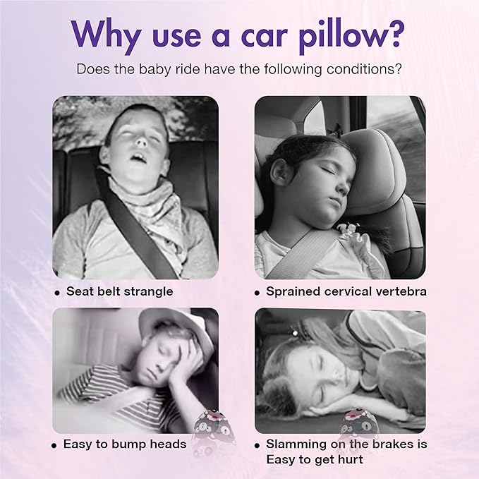 Car Pillow for Kids,Car Neck Head Support Cushion Set,Travel car seat Safety Pillow,h Shape car Sleeping Pillow Kids,Pillow case can be Disassembled and Washed (G)