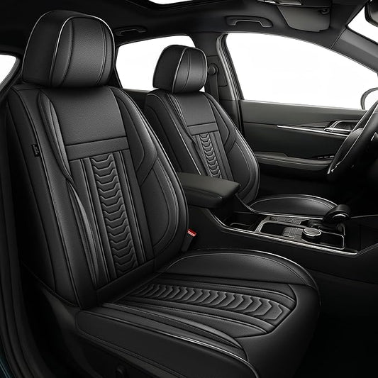 TTX LIGHTING for Hyundai Tucson 2005-2026 Seat Covers: Waterproof Leather Seat Protector with Airbag Compatible (2 Front Seats,Black)