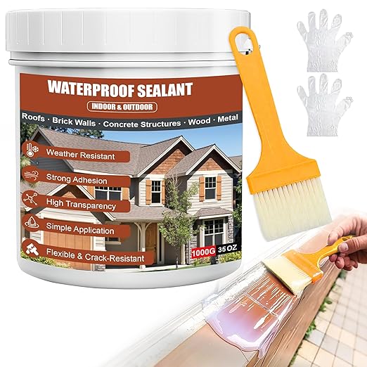 Invisible Waterproof Agent 35oz | Transparent Sealant for Bathroom, Shower, Concrete & Roof, Indoor/Outdoor Use